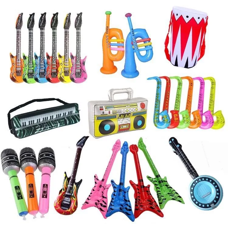 Advertising Logo Printed Inflatable Musical Instruments Guitar Toys for Party Decoration