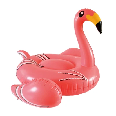 Brinquedo inflável de passeio de flamingo gigante de PVC na piscina flutuante